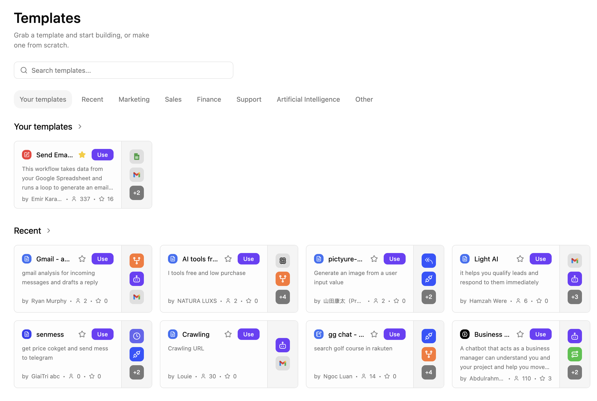 OutboundConsole workflow templates gallery